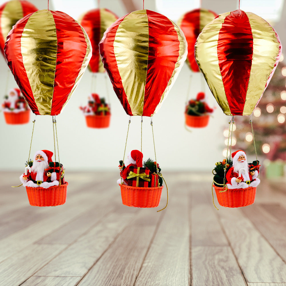 Juldekoration- Tomte i luftballong