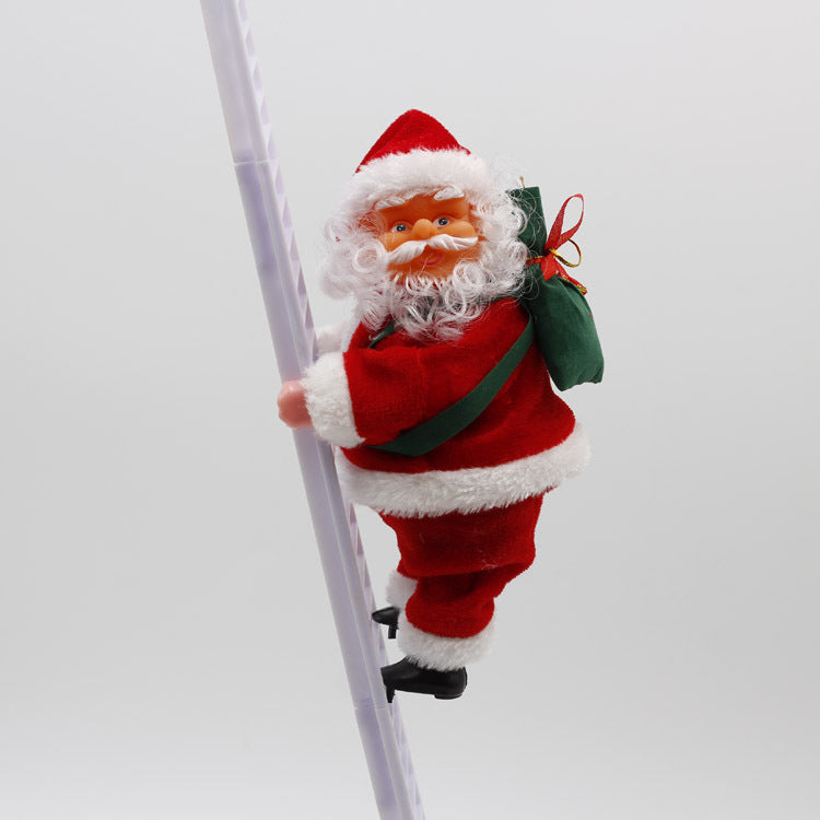 KlĂ€ttrande tomte - Juldekoration pĂ„ stege eller snöređ