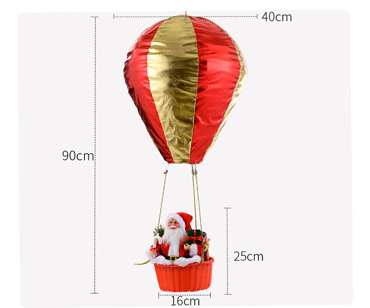 Juldekoration- Tomte i luftballong