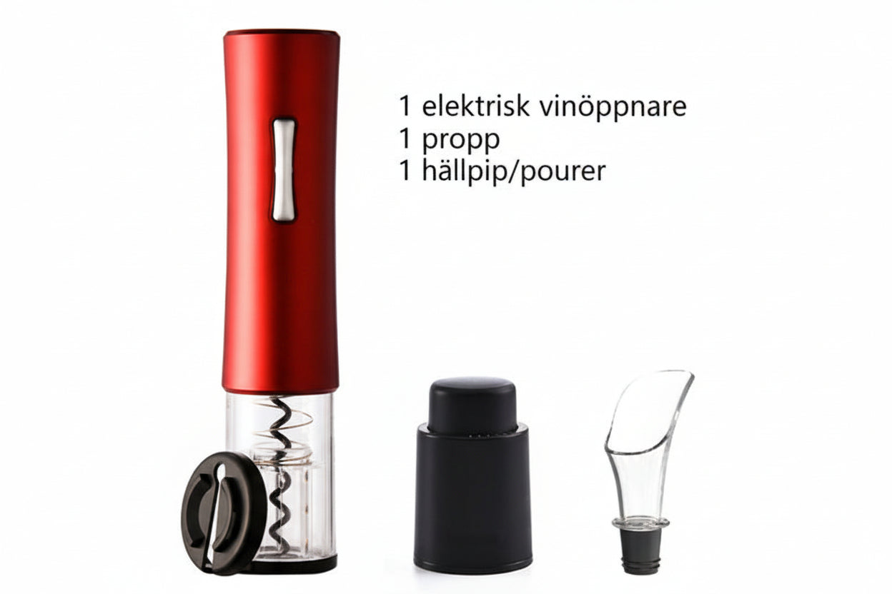 Elektrisk Vinöppnare - Snabb & enkel korköppnare med tillbehör