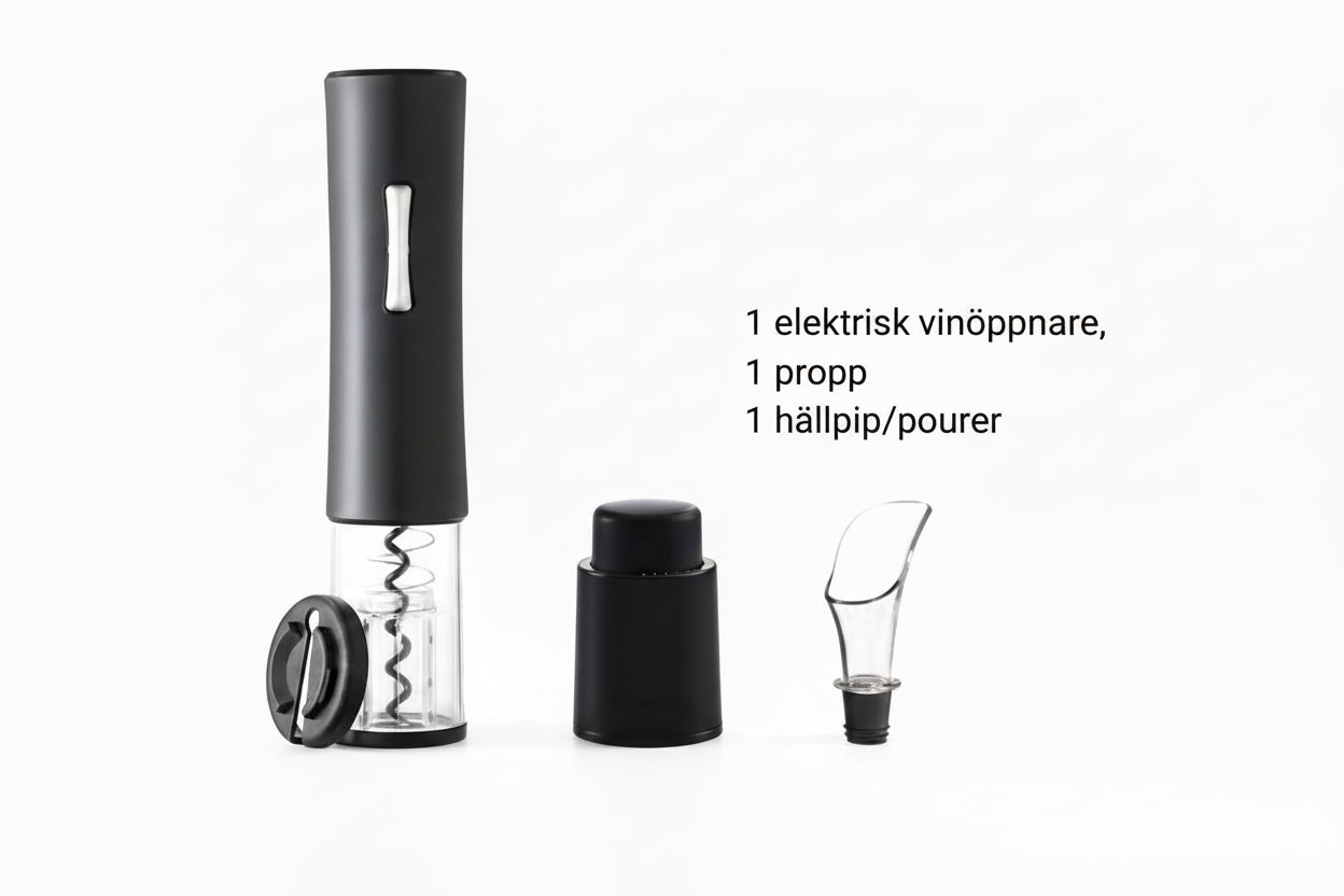 Elektrisk Vinöppnare - Snabb & enkel korköppnare med tillbehör