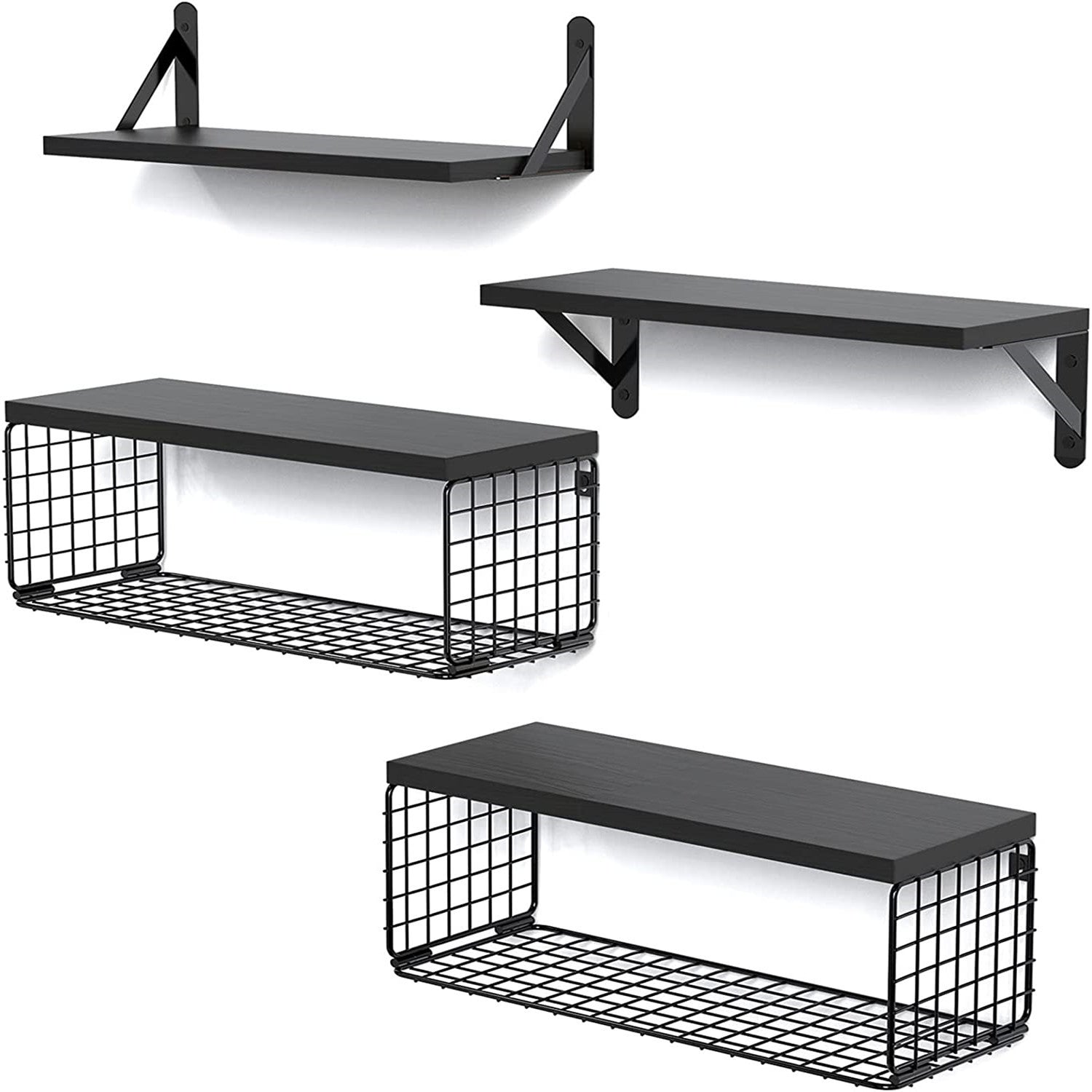 Stilrena vägghyllor - 4pack