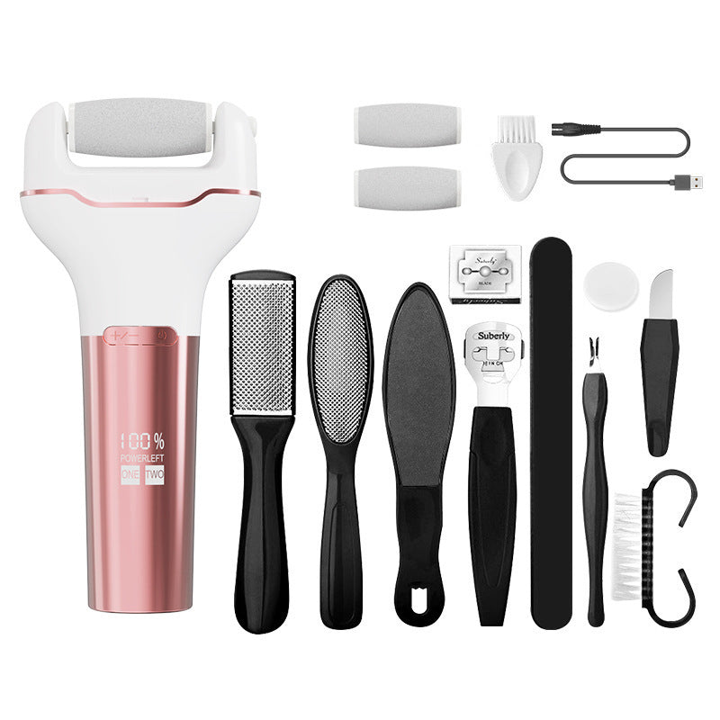 Elektrisk fotfil med 3 sliphuvuden - USB- laddning