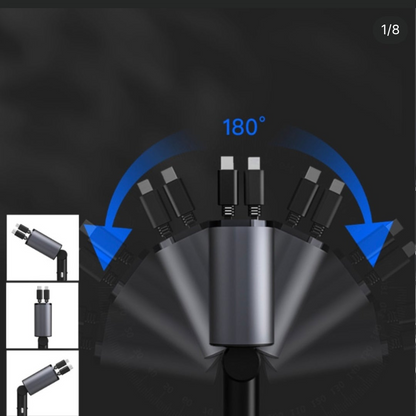 4-i-1 Billaddare 120W - Snabbladdning & infällbara kablar